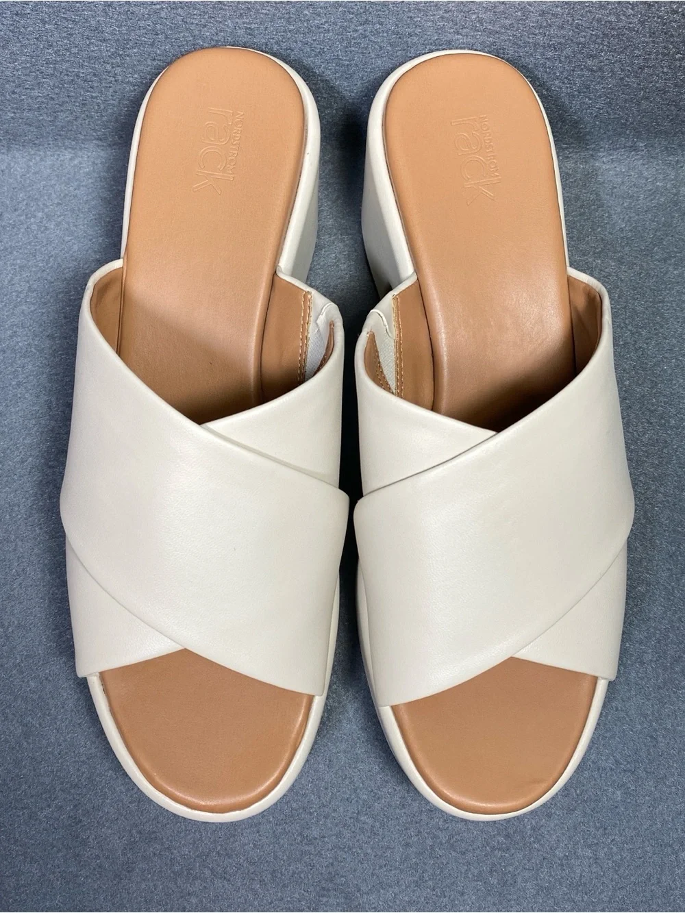 Nordstrom Chunky Heels Platform Beige Sandals, Y2K Inspired Edgy, Women’s Sz 9 M